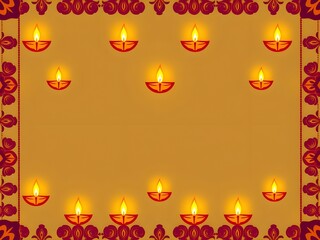 Vector illustration of diya in flat background 