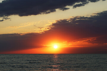 Picturesque view of beautiful sea at sunrise