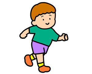 笑顔で走る男の子