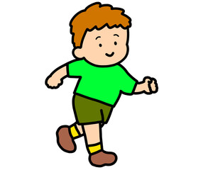 笑顔で走る男の子