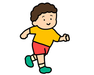笑顔で走る男の子