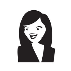 Beautiful Woman in Formal Dress Black and White Illustration Vector Art Design