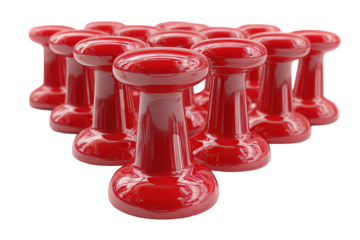 Red Pushpins Arranged In Triangular Pattern