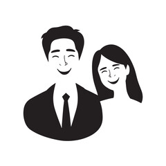 Beautiful Woman in Formal Dress Black and White Illustration Vector Art Design