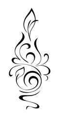 decorative element with stylized leaves and ornate pattern; graphic design