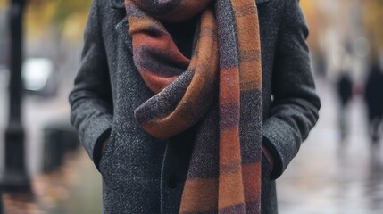Classic Wool Coat with Scarf – Stylish Winter Day Outfit