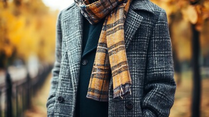 Classic Wool Coat with Scarf – Stylish Winter Day Outfit