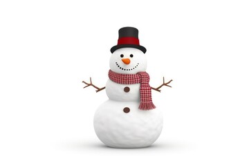 Snowman winter white white background.