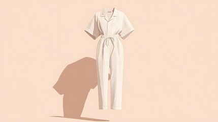 Minimalistic Illustration of a Chic Jumpsuit – Modern Fashion Design