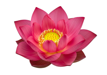 A vibrant pink lotus flower blossoms in exquisite detail against a striking black backdrop.