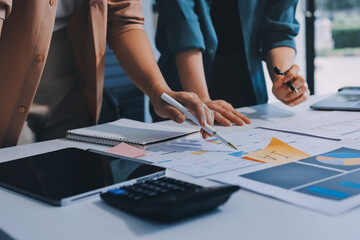 Professional Executive business team brainstorming on meeting to planning investment project...