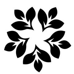 Obraz premium mandala leaf flowing lines black and white