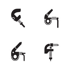 Obraz premium Welding clamp solid icons set isolated on white background