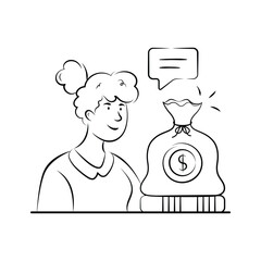 Well designed hand drawn illustration of business investment