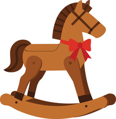 Rocking Horse Toy with Red Bow