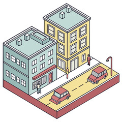 vector isometric city buildings