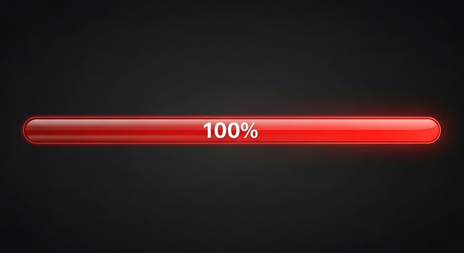Progress Bar 100 Percent Complete. - Powered by Adobe