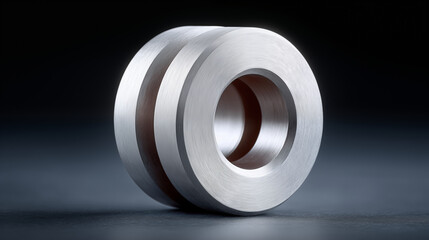 Industrial steel coil rolls with metallic finish for manufacturing and heavy industry applications