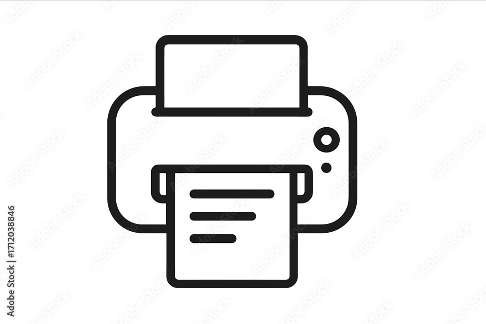 Aufkleber printer icon vector. simple line art print symbol. office equipment for printing documents. workspac