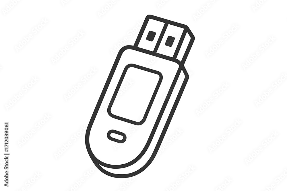Aufkleber usb flash drive line icon. memory stick vector symbol. data storage concept. digital information tra