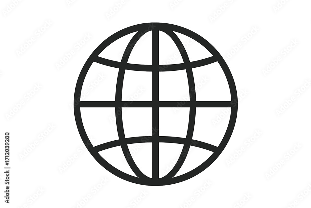 Poster globe icon vector. world symbol linear illustration. internet network sign. global communication con