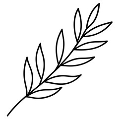 Herbal Twig Line Vector
