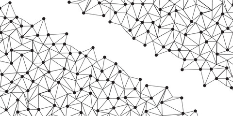 Technology abstract white digital background of connected dot with black line .many squares and rectangle shapes .Internet connection network high digital technology with connecting points and