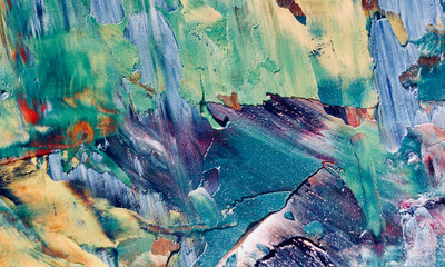 Abstract art background . Hand painting artwork on canvas .