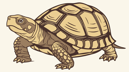 Fototapeta premium Illustration of a Tortoise Shell Reptile Wildlife Nature Cartoon Style Animal Drawing Graphic Design Icon Logo Mascot Symbol Vector Print Template Clipart Image Art Fauna Cre.