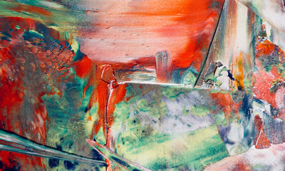 Abstract art background . Hand painting artwork on canvas .