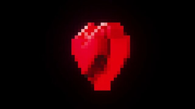 8-Bit Pixel Heart Animation - Love Romance Symbol 4K