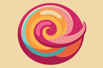 Candy Inspired Abstract Swirl with Glossy Textures