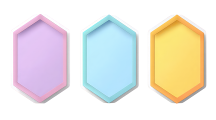 Three Pastel Hexagon Frames