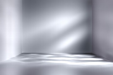 Minimalist Silver Room with Light Shadows