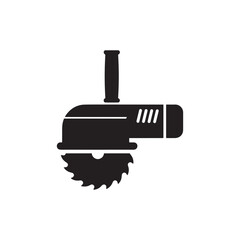 Fototapeta premium Circular Saw Silhouette Vector Icon – Construction Power Equipment