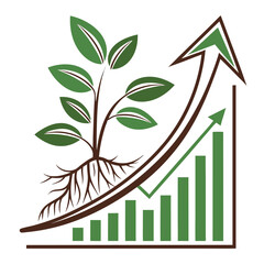 vector illustration of green graph