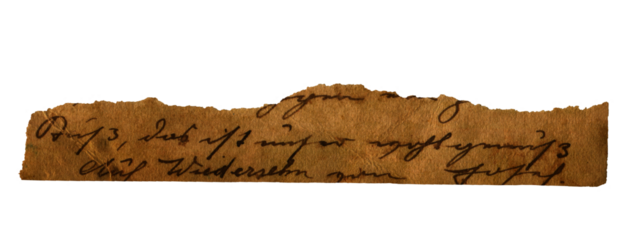 Vintage Torn Paper Strip With Ink Handwriting On Brown Background. Aged Scrapbooking Element, Perfect For Junk Journal Or Vintage Collage