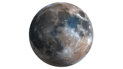 Detailed Moon Surface Texture with Transparent Background