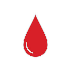 Fototapeta premium Simple red blood drop vector icon illustration.