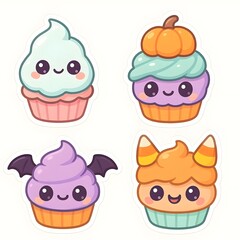 Cute Kawaii Spooky Cupcakes Halloween Food Characters