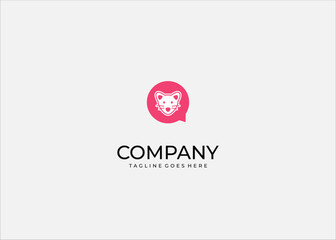 Minimalist White Mouse Head Icon in Pink Circle – Flat Vector Rodent Logo Design for App, Branding, Pet Store, Gaming, Technology, and Modern Graphic Art.