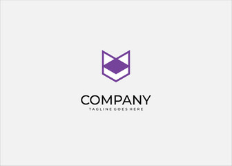 Naklejka premium Abstract minimal fox head logo vector, modern geometric animal symbol for branding, technology, business, mascot, nature design inspiration, digital illustration for creative identity.