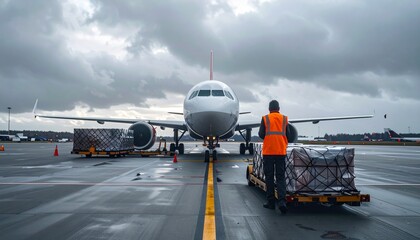 Realistic transport and logistics themes: trucks, freight trains, cargo ships and airplanes in autumn weather. Authentic stock photos suitable for global trade, supply chain, logistics and shipping co