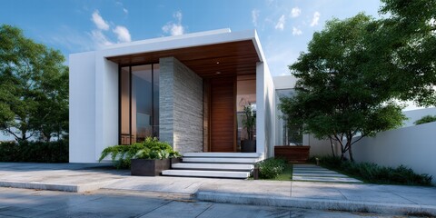 Fototapeta premium Modern Minimalist House Design for Elegant Living