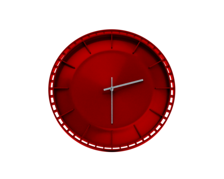 Modern Sleek Vibrant Red Wall Clock 02 30 Two Thirty 2 30 For Modern Interiors 3D Illustration