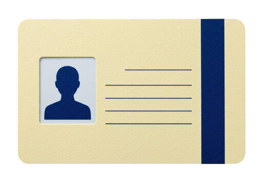 Isolated identification card for person, security badge, license, business, blank template