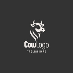 Stylish Cow Logo Vector Design
