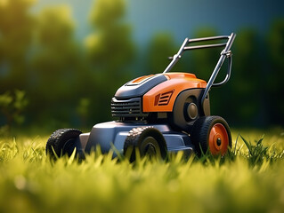 Luxurious Hand drawn lawn mowing illustration