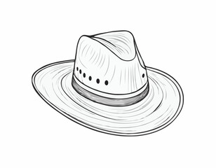 Cowboy hat sketch hand drawn in doodle style Vector illustration