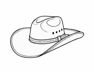 Cowboy hat sketch hand drawn in doodle style Vector illustration